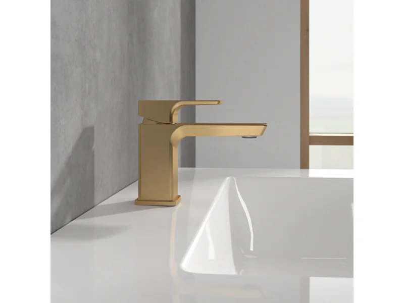 Mitigeur lavabo compact VILLEROY ET BOCH Subway 3.0 sans tirette Brushed Gold