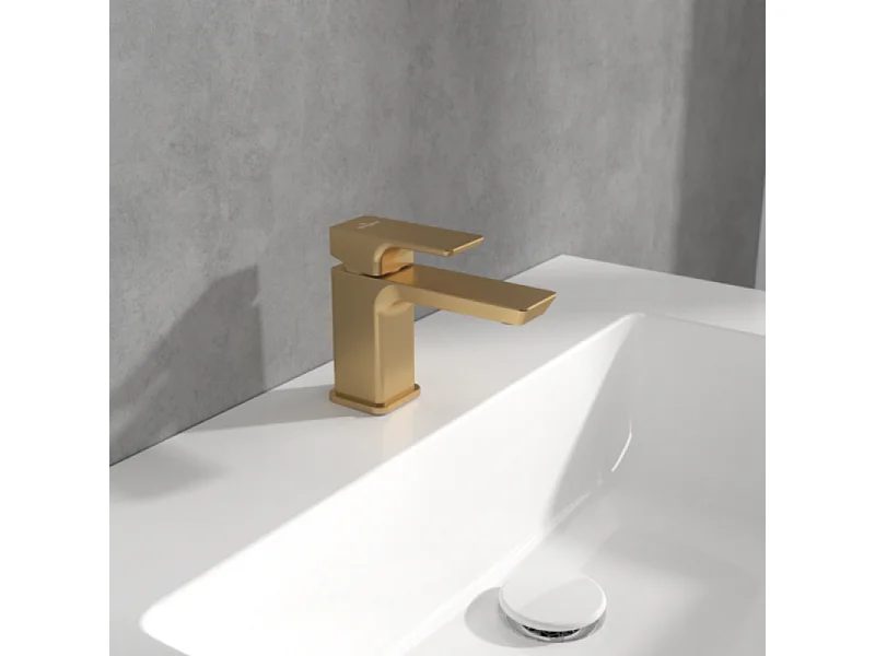 Mitigeur lavabo compact VILLEROY ET BOCH Subway 3.0 sans tirette Brushed Gold
