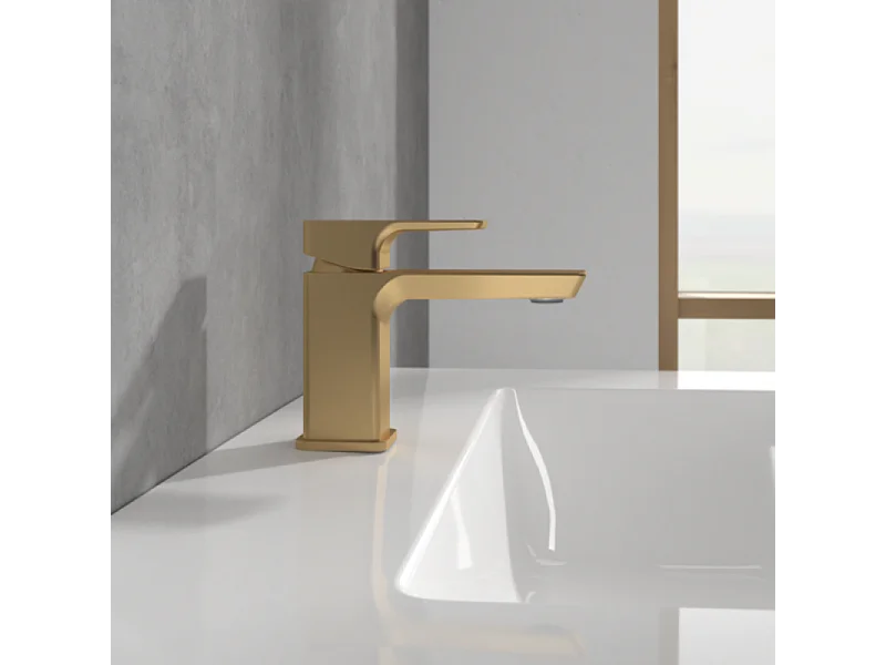 Mitigeur lavabo compact VILLEROY ET BOCH Subway 3.0 sans tirette Brushed Gold