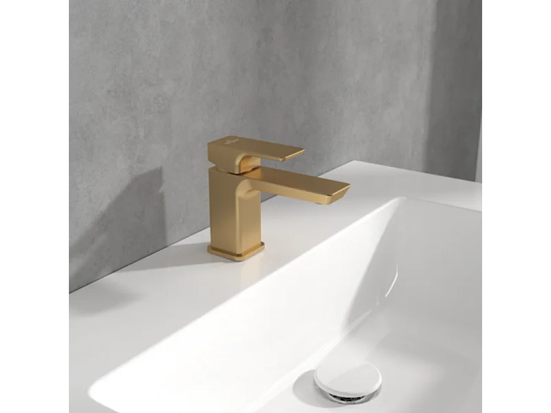 Mitigeur lavabo compact VILLEROY ET BOCH Subway 3.0 sans tirette Brushed Gold