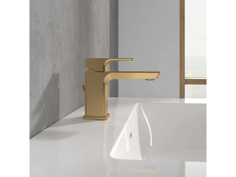 Mitigeur lavabo compact VILLEROY ET BOCH Subway 3.0 avec tirette Brushed Gold