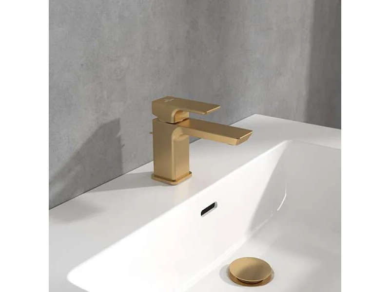 Mitigeur lavabo compact VILLEROY ET BOCH Subway 3.0 avec tirette Brushed Gold