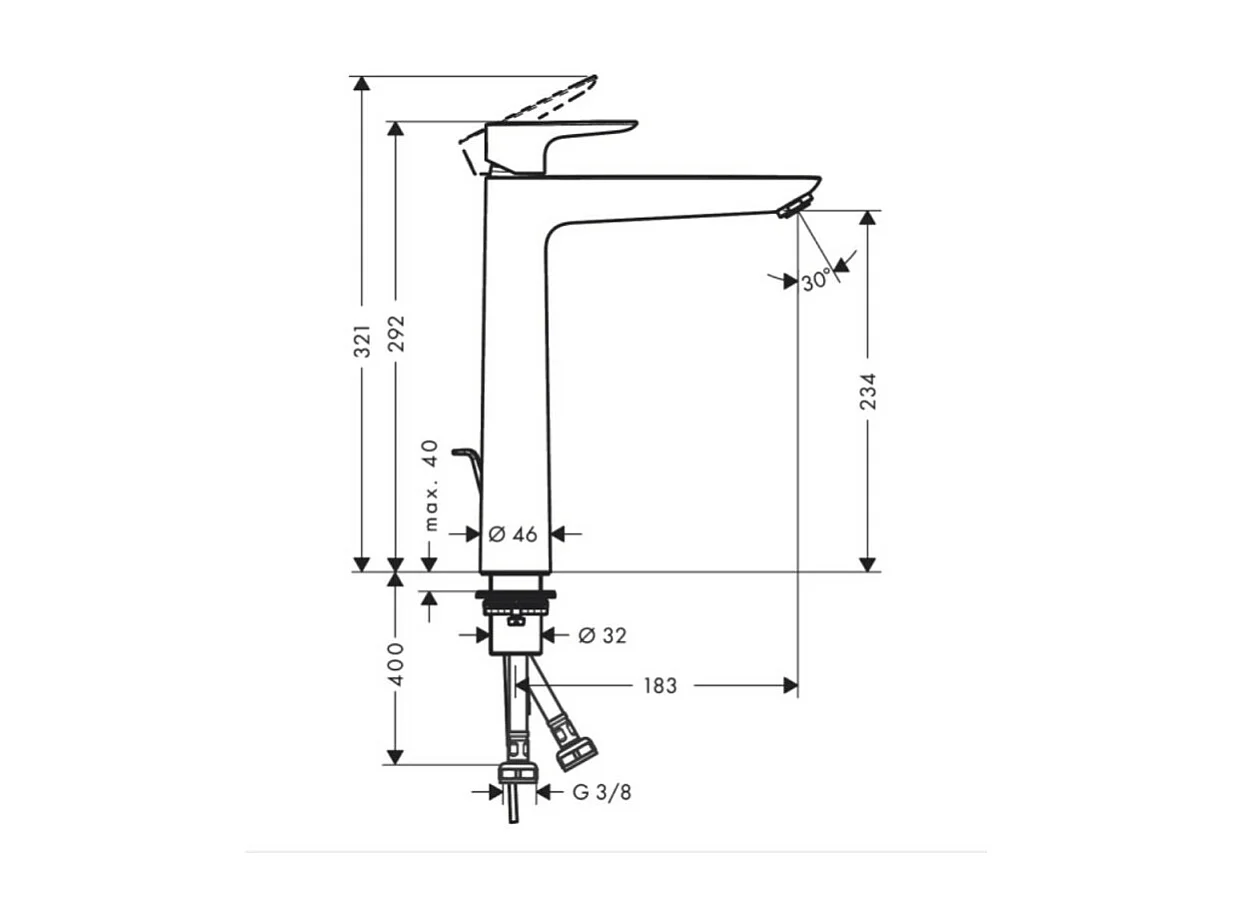 Lot de 2 mitigeurs de lavabo HANSGROHE Talis E 240 - Taille L