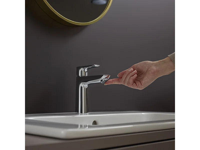 Mitigeur lavabo HANSGROHE Talis E 110 bas débit avec tirette et vidage + nettoyant Briochin