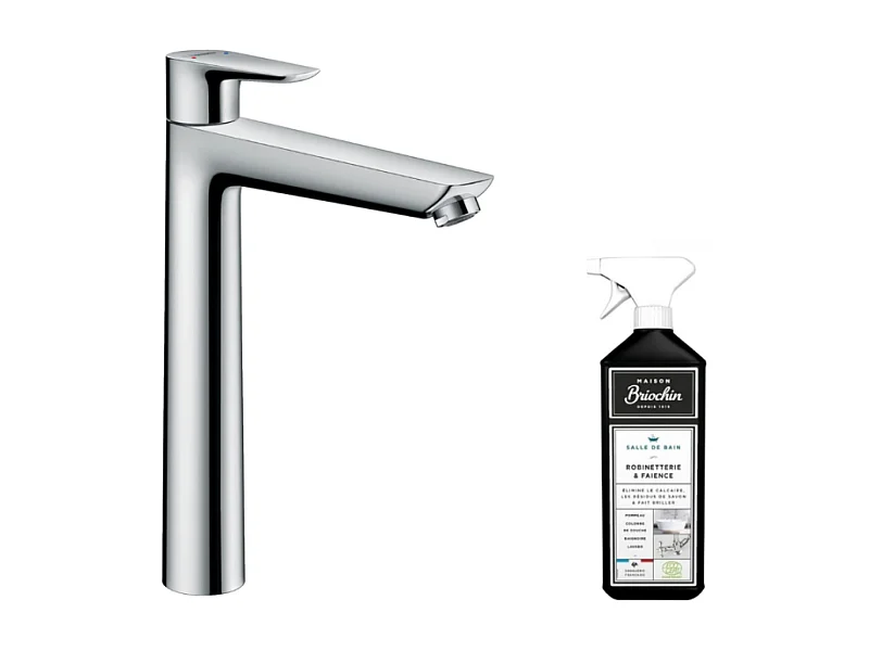 Mitigeur lavabo HANSGROHE Talis Select E 240 avec tirette et vidage chrome + nettoyant Briochin