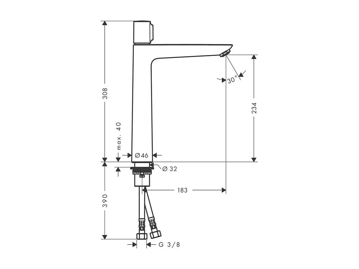 HANSGROHE Mitigeur lavabo Talis Select E 240, sans tirette ni vidage chromé