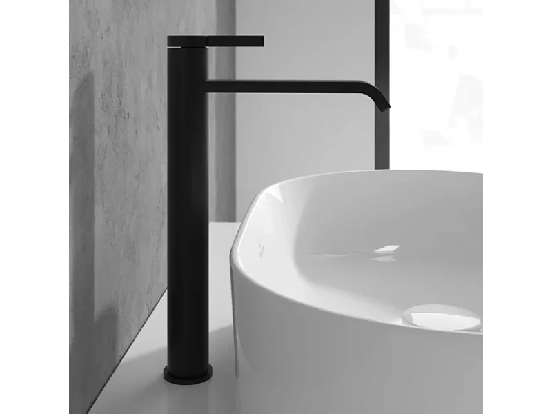 Mitigeur lavabo surélevé VILLEROY ET BOCH Dawn sans tirette Noir mat