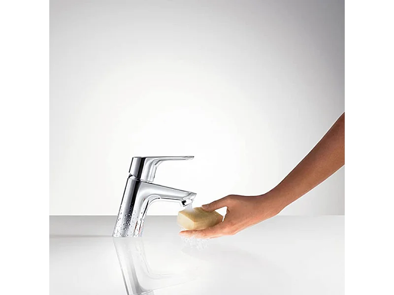 Mitigeur lavabo HANSGROHE 70 sans tirette ni vidage bas débit chrome + nettoyant Briochin