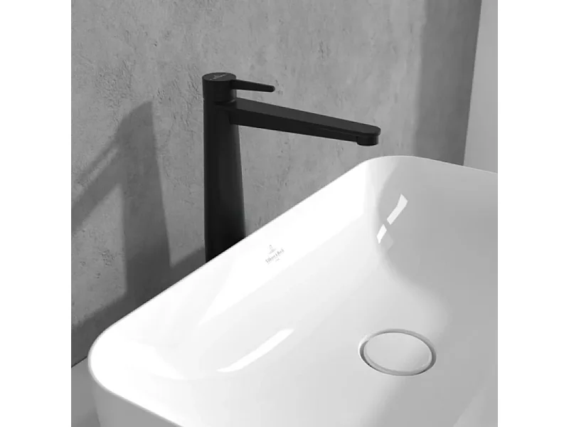Mitigeur lavabo surélevé VILLEROY ET BOCH Conum avec vidage Push Open Noir mat