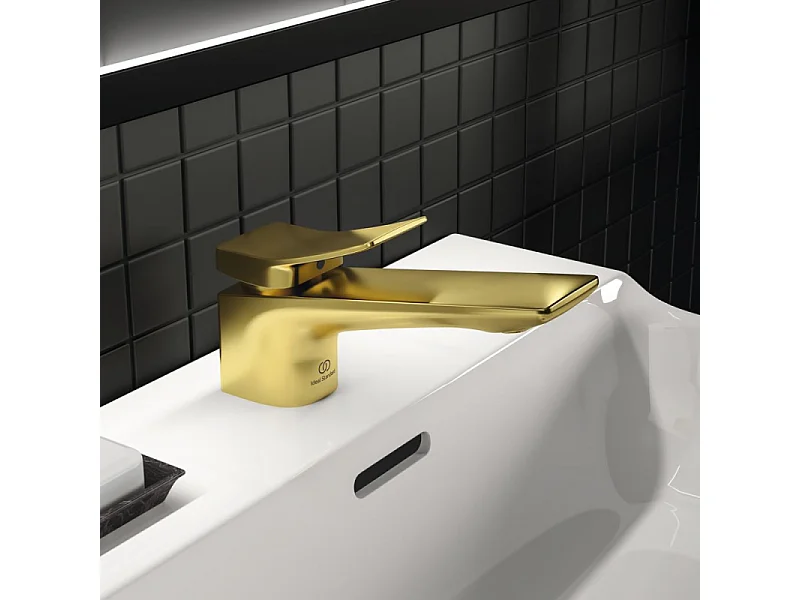 IDEAL STANDARD Mitigeur lavabo Conca avec tirette et vidage Or