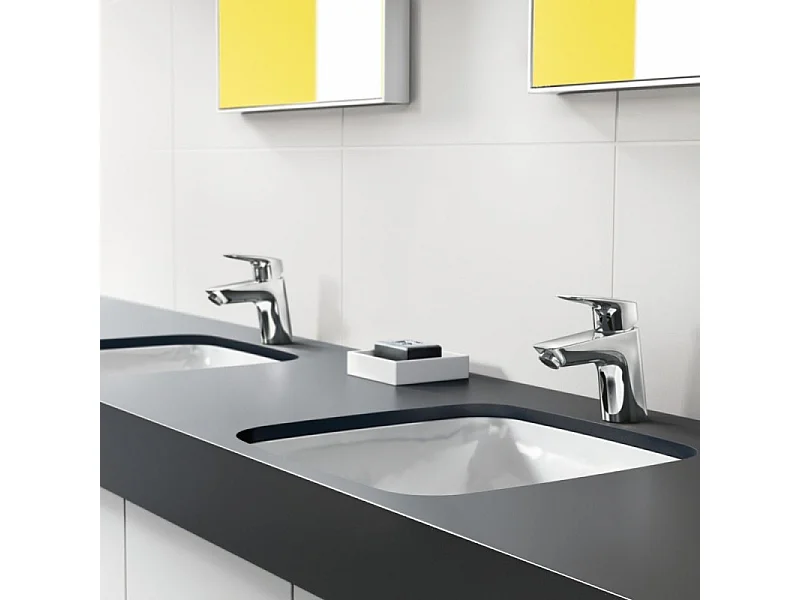 HANSGROHE Mezclador de lavabo Logis 70 con desagüe extraíble y desagüe de metal cromado