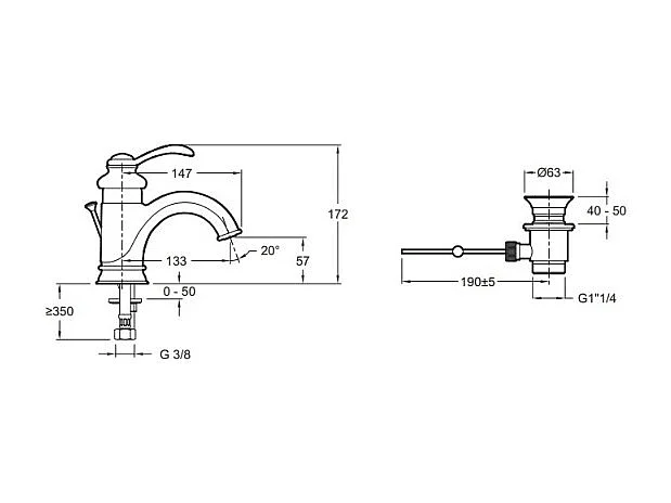 Mitigeur lavabo retro JACOB DELAFON Fairfax