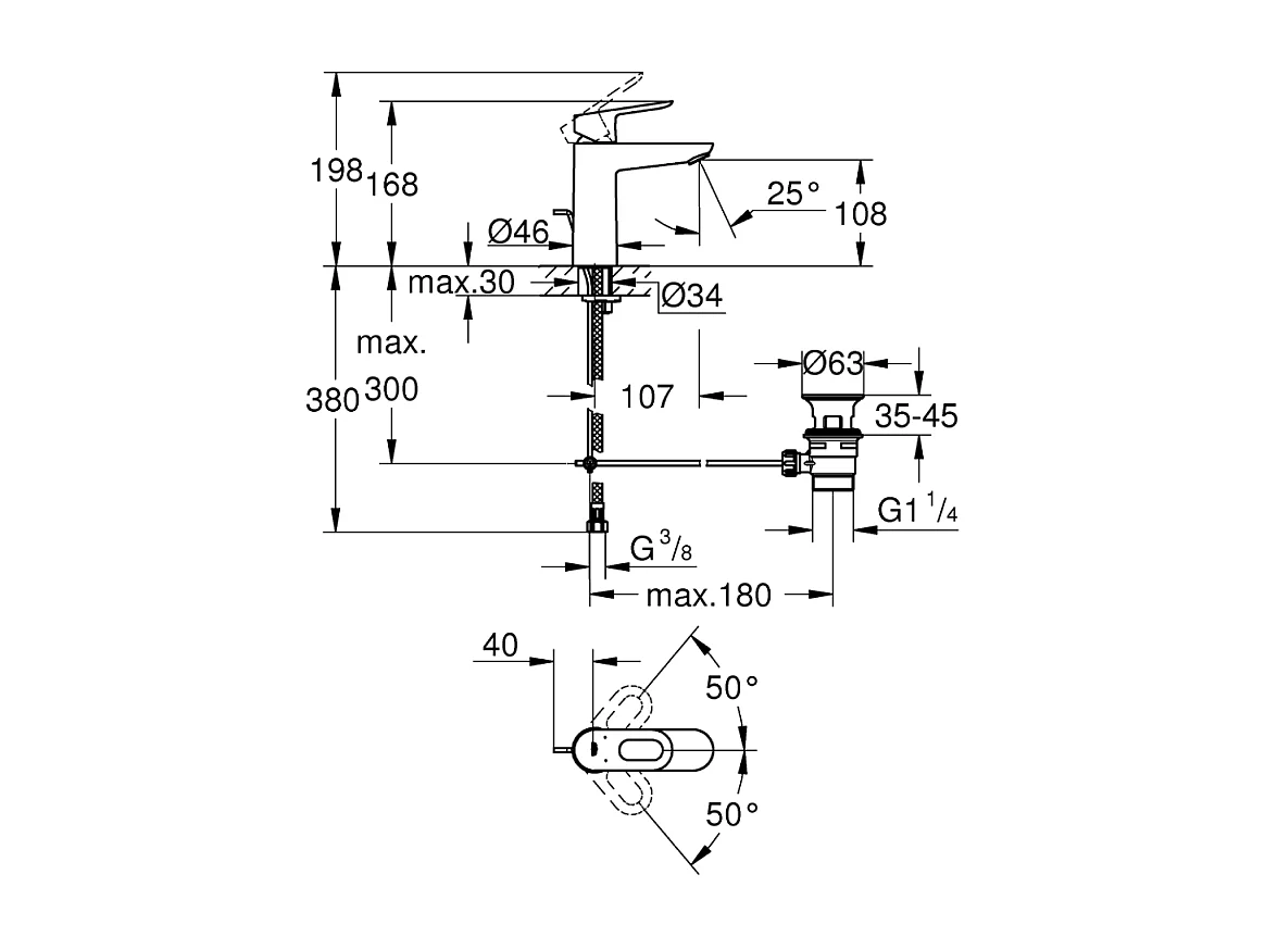 GROHE Mitigeur lavabo BauLoop Taille M + produit entretien
