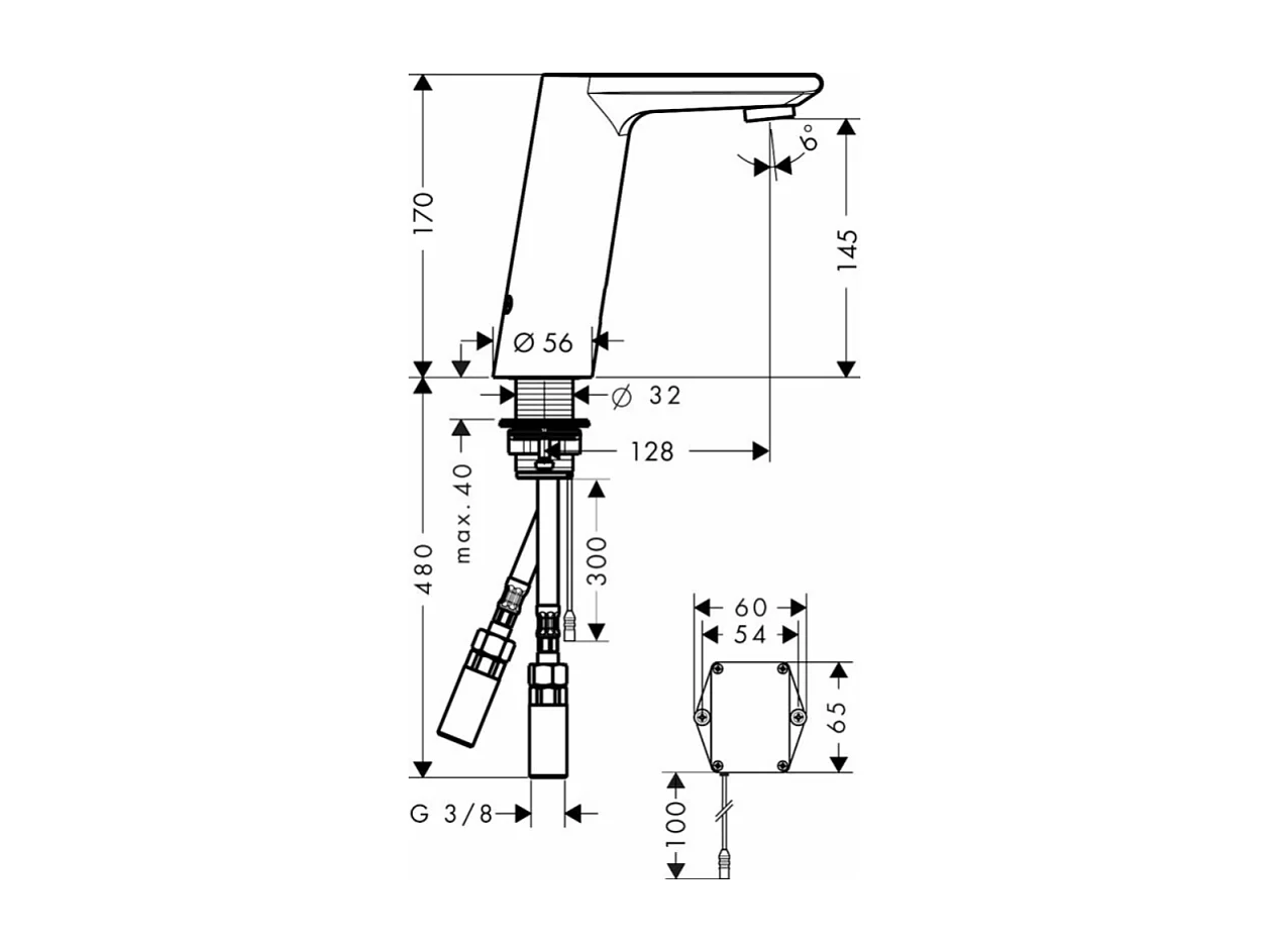 Mitigeur lavabo infrarouge HANSGROHE Metris S chrome + nettoyant Briochin