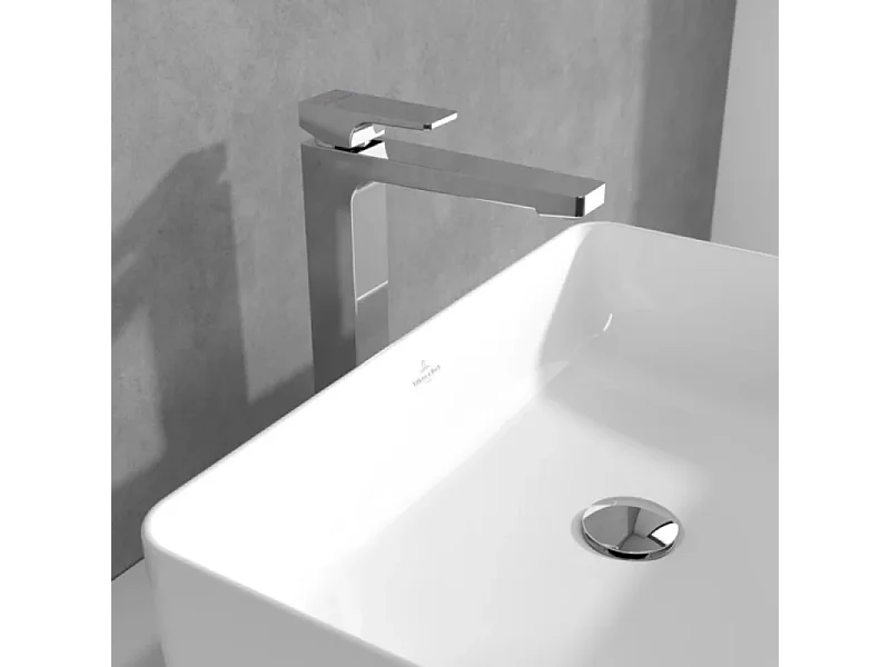 Mitigeur lavabo surélevé VILLEROY ET BOCH Architectura Square avec vidage Push Open Chrome