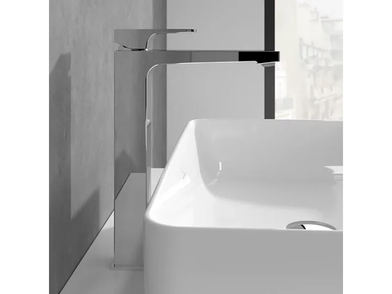 Mitigeur lavabo surélevé VILLEROY ET BOCH Architectura Square avec vidage Push Open Chrome