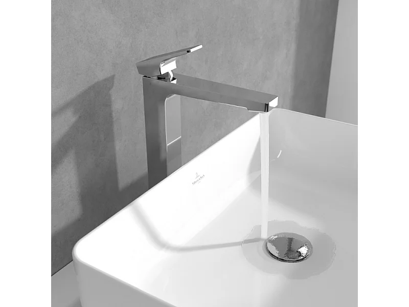 Mitigeur lavabo surélevé VILLEROY ET BOCH Architectura Square avec vidage Push Open Chrome