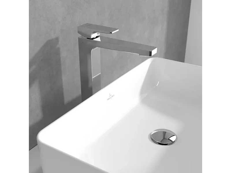 Mitigeur lavabo surélevé VILLEROY ET BOCH Architectura Square avec vidage Push Open Chrome
