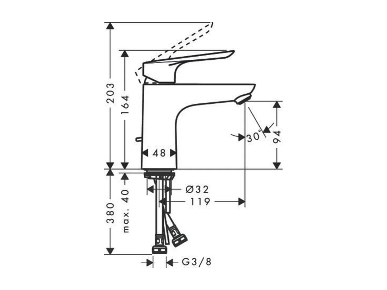 Mitigeur lavabo HANSGROHE 100 CoolStart, avec tirette et vidage chrome + nettoyant Briochin