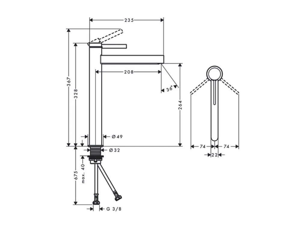 Mitigeur lavabo HANSGROHE Finoris 260 blanc mat + nettoyant Briochin