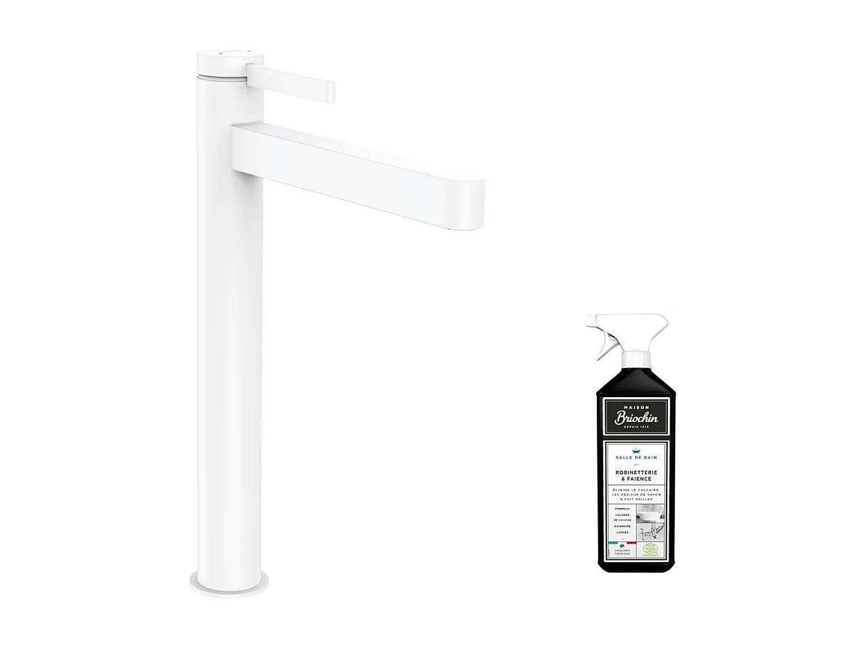 Mitigeur lavabo HANSGROHE Finoris 260 blanc mat + nettoyant Briochin