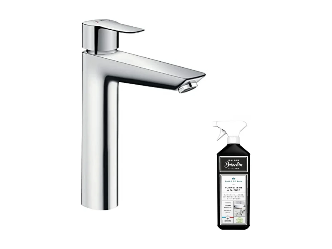 Mitigeur lavabo haut JACOB DELAFON Aleo+ sans vidage + nettoyant Briochin