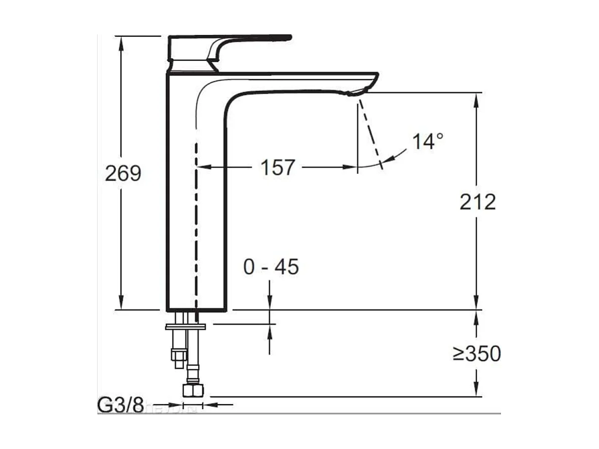 Mitigeur lavabo haut JACOB DELAFON Aleo+ sans vidage + nettoyant Briochin