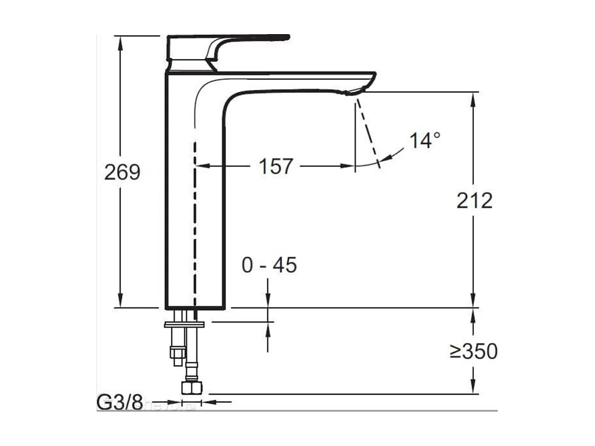 Mitigeur lavabo haut JACOB DELAFON Aleo+ sans vidage + nettoyant Briochin