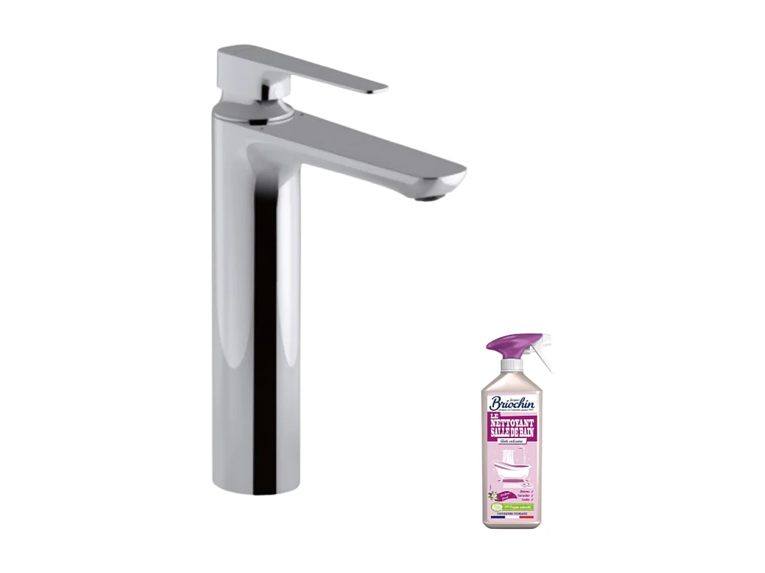 Mitigeur lavabo haut JACOB DELAFON Aleo+ sans vidage + nettoyant Briochin