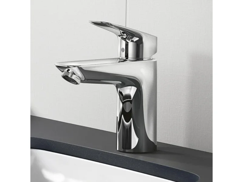 Mitigeur lavabo HANSGROHE Logis 100 avec tirette et vidage chrome + nettoyant Briochin