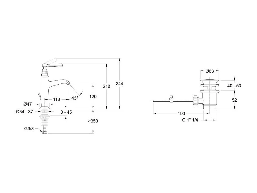 Mitigeur lavabo JACOB DELAFON  Cléo 1889 Or beige