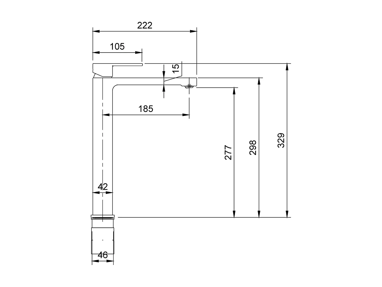 Mitigeur lavabo surélevé VILLEROY ET BOCH Architectura avec vidage Push Open chrome