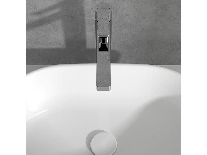 Mitigeur lavabo surélevé VILLEROY ET BOCH Architectura avec vidage Push Open chrome