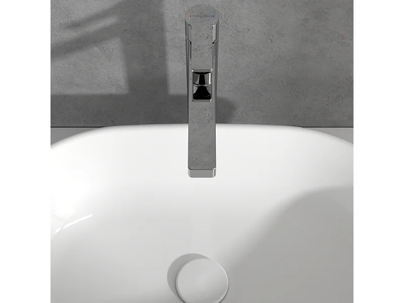 Mitigeur lavabo surélevé VILLEROY ET BOCH Architectura avec vidage Push Open chrome