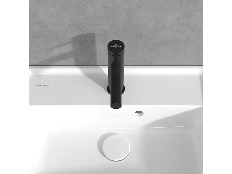 Mitigeur lavabo VILLEROY ET BOCH Loop & Friends sans tirette Noir mat