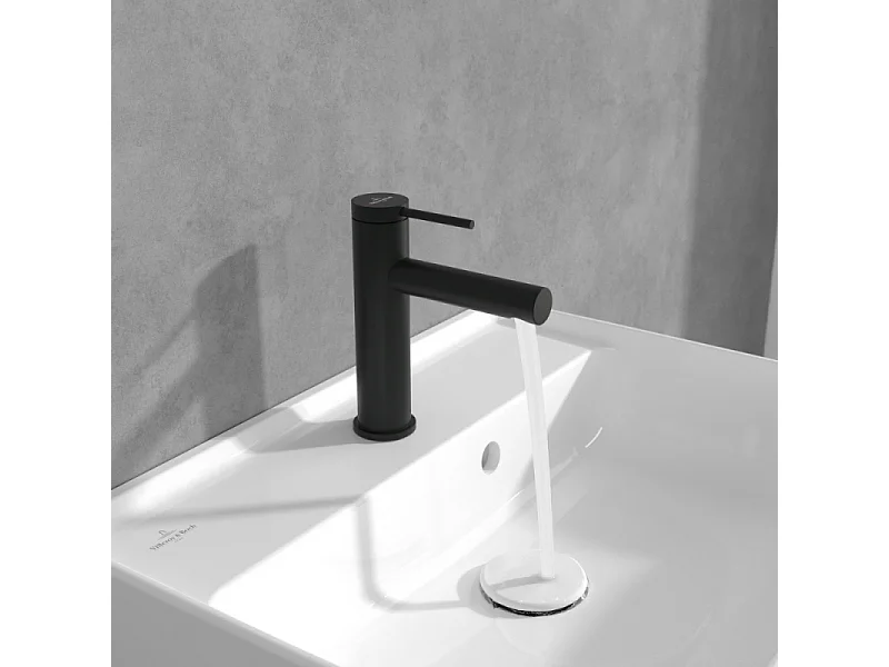 Mitigeur lavabo VILLEROY ET BOCH Loop & Friends sans tirette Noir mat
