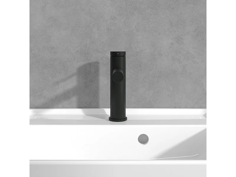 Mitigeur lavabo VILLEROY ET BOCH Loop & Friends sans tirette Noir mat