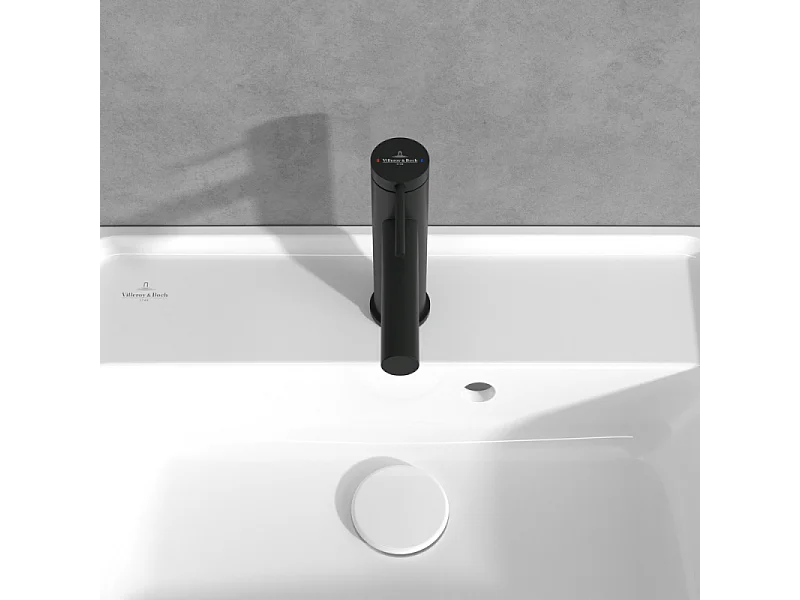 Mitigeur lavabo VILLEROY ET BOCH Loop & Friends sans tirette Noir mat