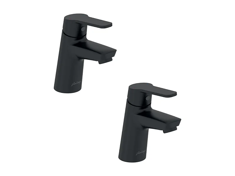 Lot de 2 mitigeurs lavabo JACOB DELAFON Aimé avec vidage noir