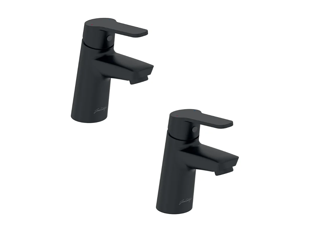 Lot de 2 mitigeurs lavabo JACOB DELAFON Aimé avec vidage noir