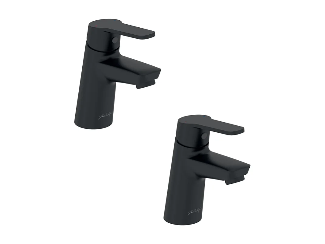 Lot de 2 mitigeurs lavabo JACOB DELAFON Aimé avec vidage noir