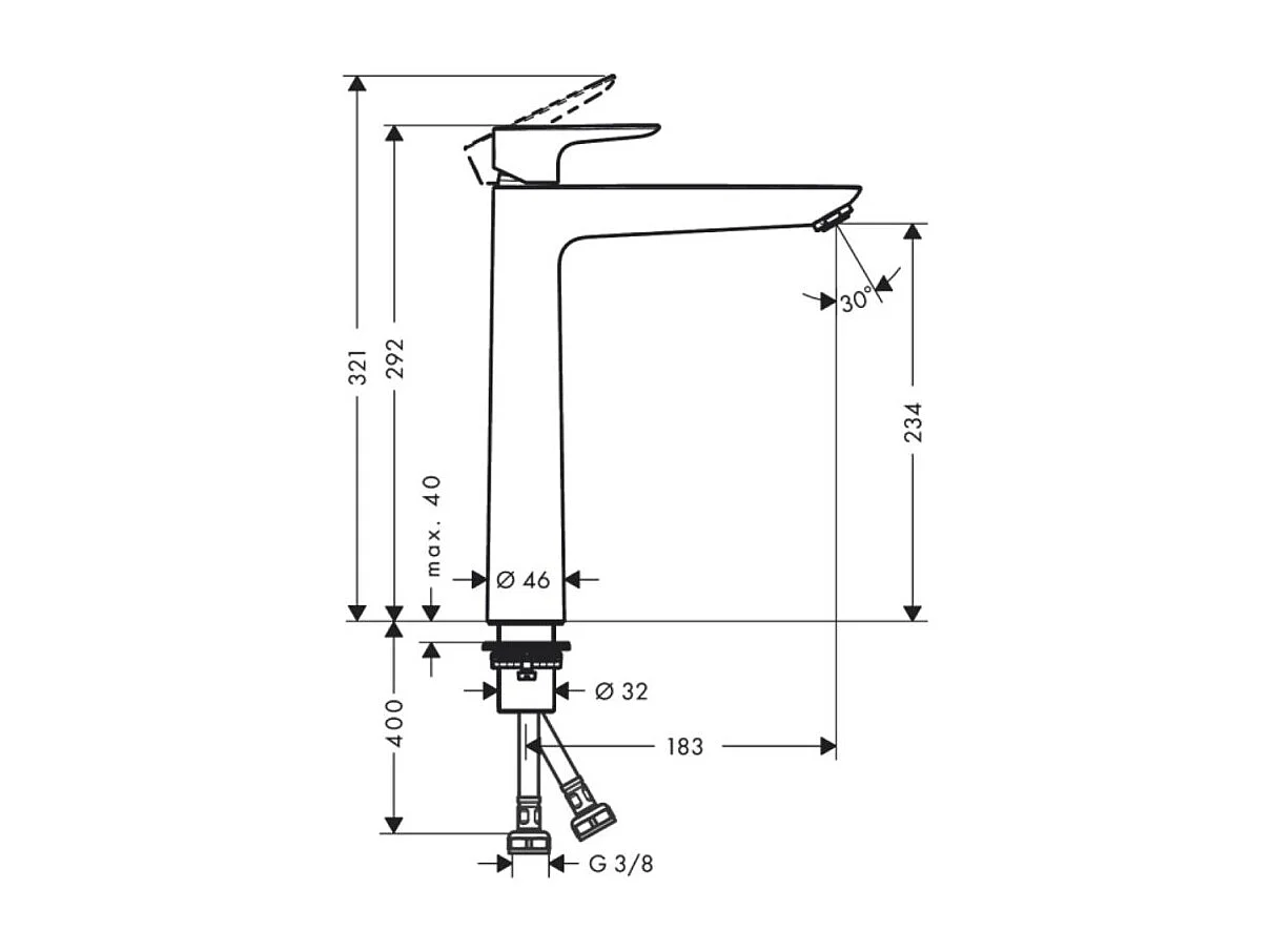 Mitigeur de lavabo HANSGROHE Talis E 240 noir mat