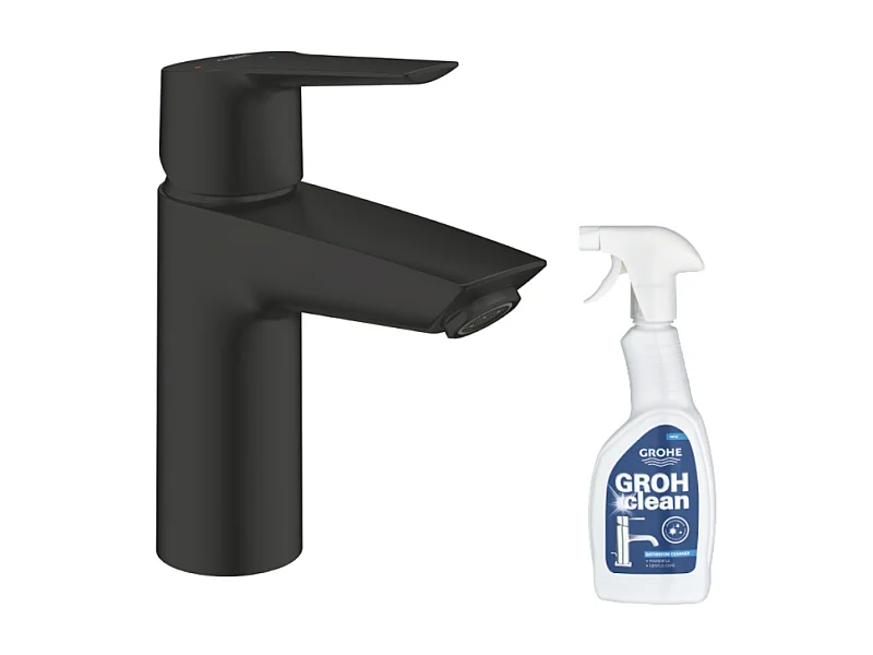 Mitigeur lavabo GROHE Start ouverture eau froide noir S + nettoyant GrohClean