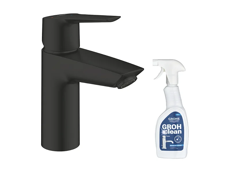 Mitigeur lavabo GROHE Start ouverture eau froide noir S + nettoyant GrohClean