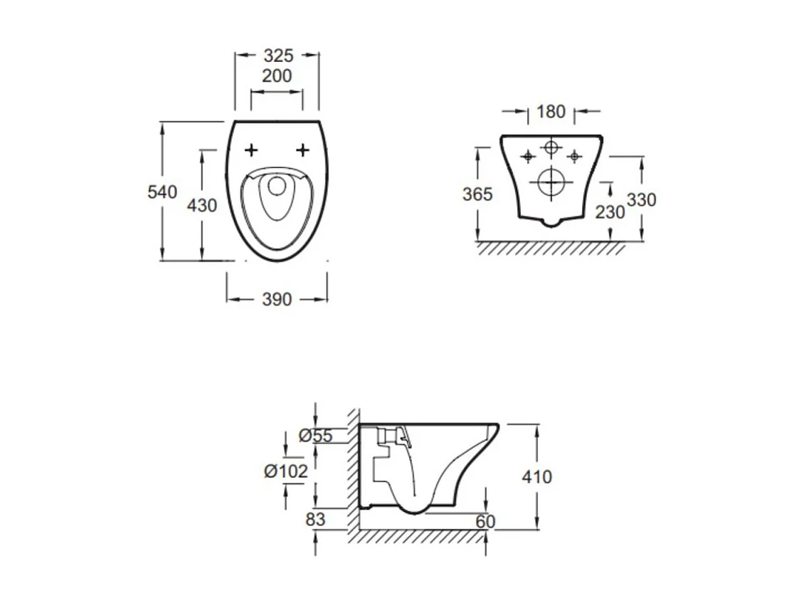 Pack WC suspendu sans bride JACOB DELAFON Nouvelle vague + bati support + plaque noir brillant noir mat