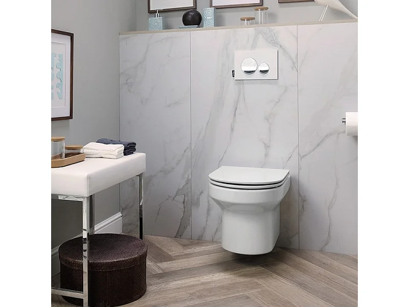 Cuvette WC suspendu sans bride JACOB DELAFON Elite avec abattant frein de chute extra-plat déclipsable
