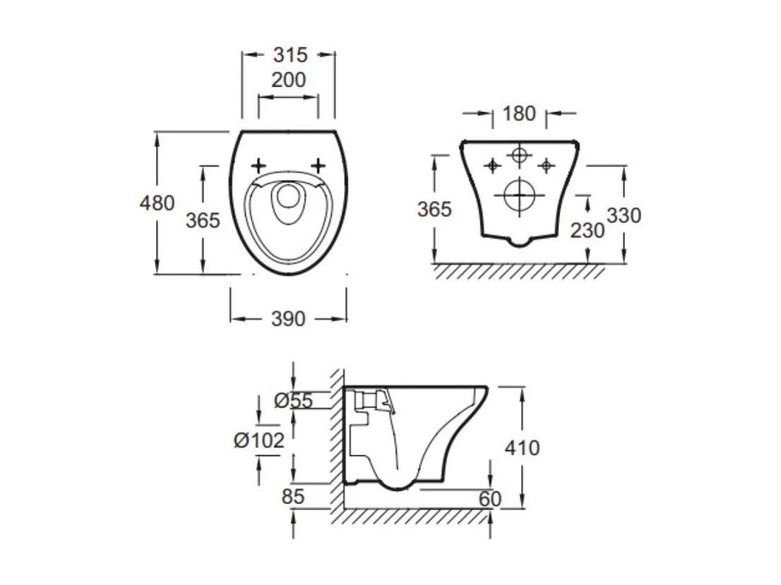 Pack WC suspendu sans bride compact JACOB DELAFON Nouvelle vague+ bâti-support + plaque Blanc brillant