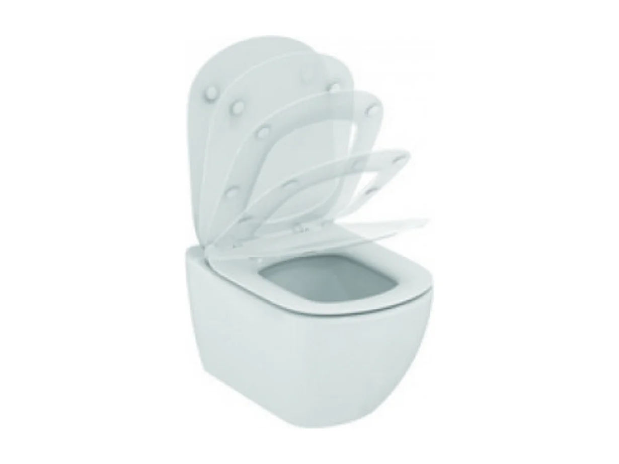 WC suspendu IDEAL STANDARD Tesi Aquablade + abattant et plaque de commande Oleas double blanche + Bâti autoportant Porcher éco