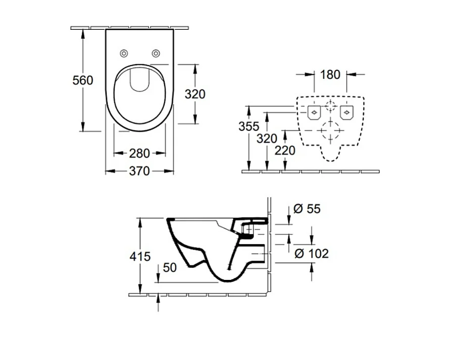 Pack WC suspendu sans bride VILLEROY ET BOCH Subway 2.0 + abattant + plaque blanche + bâti Grohe