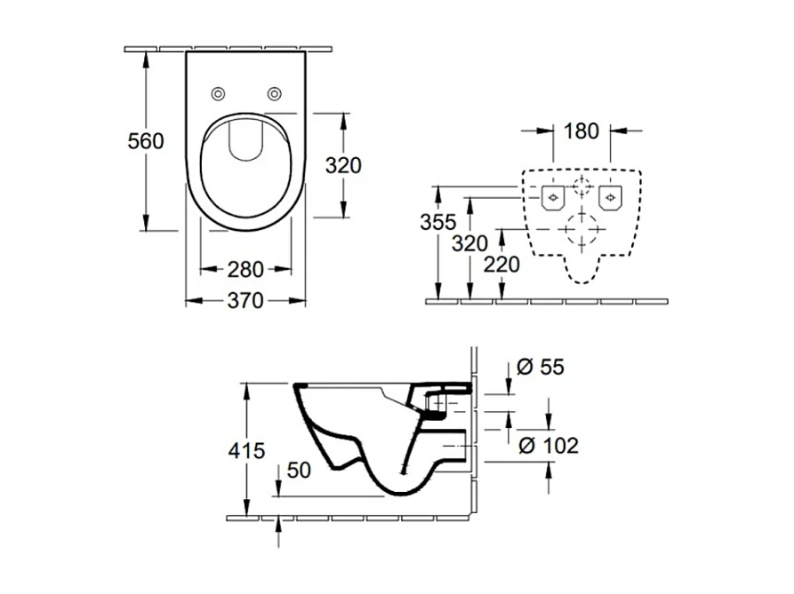 Pack WC suspendu sans bride VILLEROY ET BOCH Subway 2.0 + abattant + plaque blanche + bâti Grohe